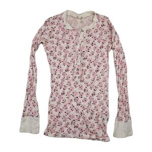 Aeropostale‎ Y2K Juniors Women's Size Medium Long Sleeve Floral Print Shirt